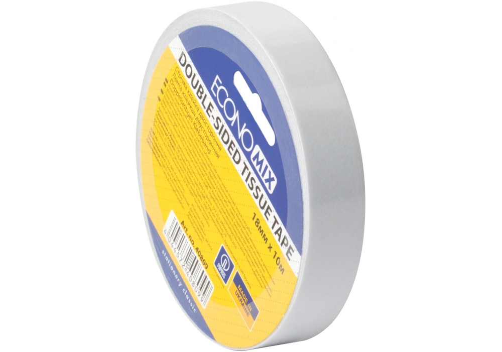 Клейка стрічка двостороння ECONOMIX 18*10 м (E40809)